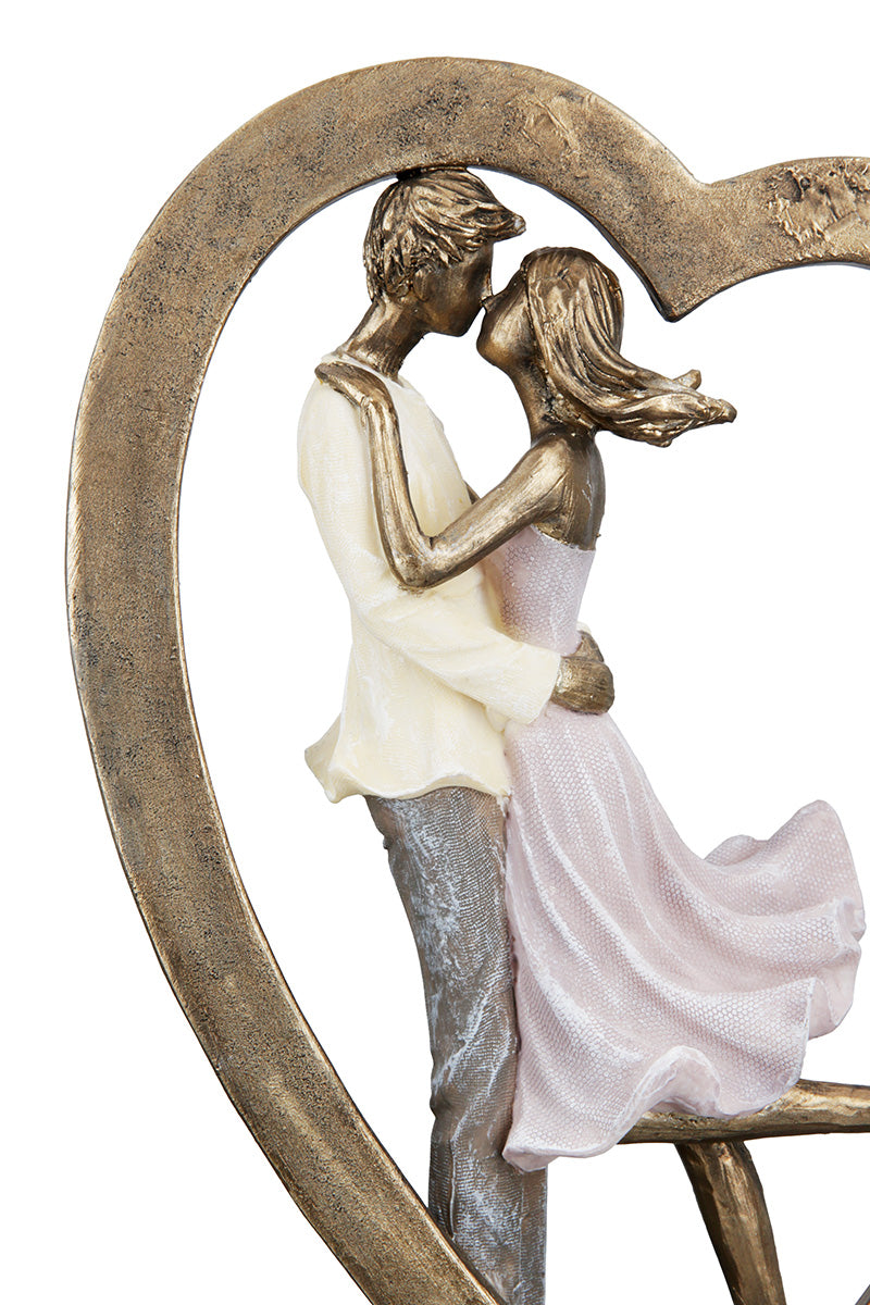 Figur "Paar im Herz" – Romantische Skulptur für Liebe & Dekoration