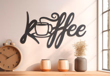 Wandrelief „Kafee“ – Metall Schriftzug mit Tasse, 42×26 cm | CASA ROMANO