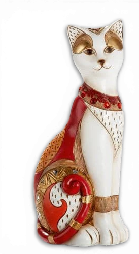 Katze stehend mit Spiegelmosaik – Kunstharz Figur, 28 cm | CASA ROMANO