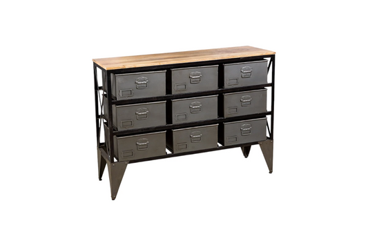 Kommode „Industrial“ – Metall & Holz im Factory-Look