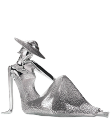 Lady Skulptur Silber – Sitzende Dekofigur 24,5 cm | CASA ROMANO