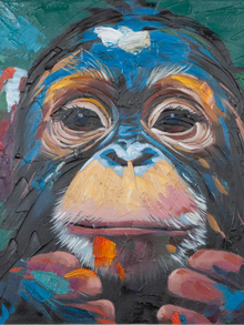 Bild „Ape“ handbemalt – modernes Affenmotiv 100×70 cm | CASA ROMANO
