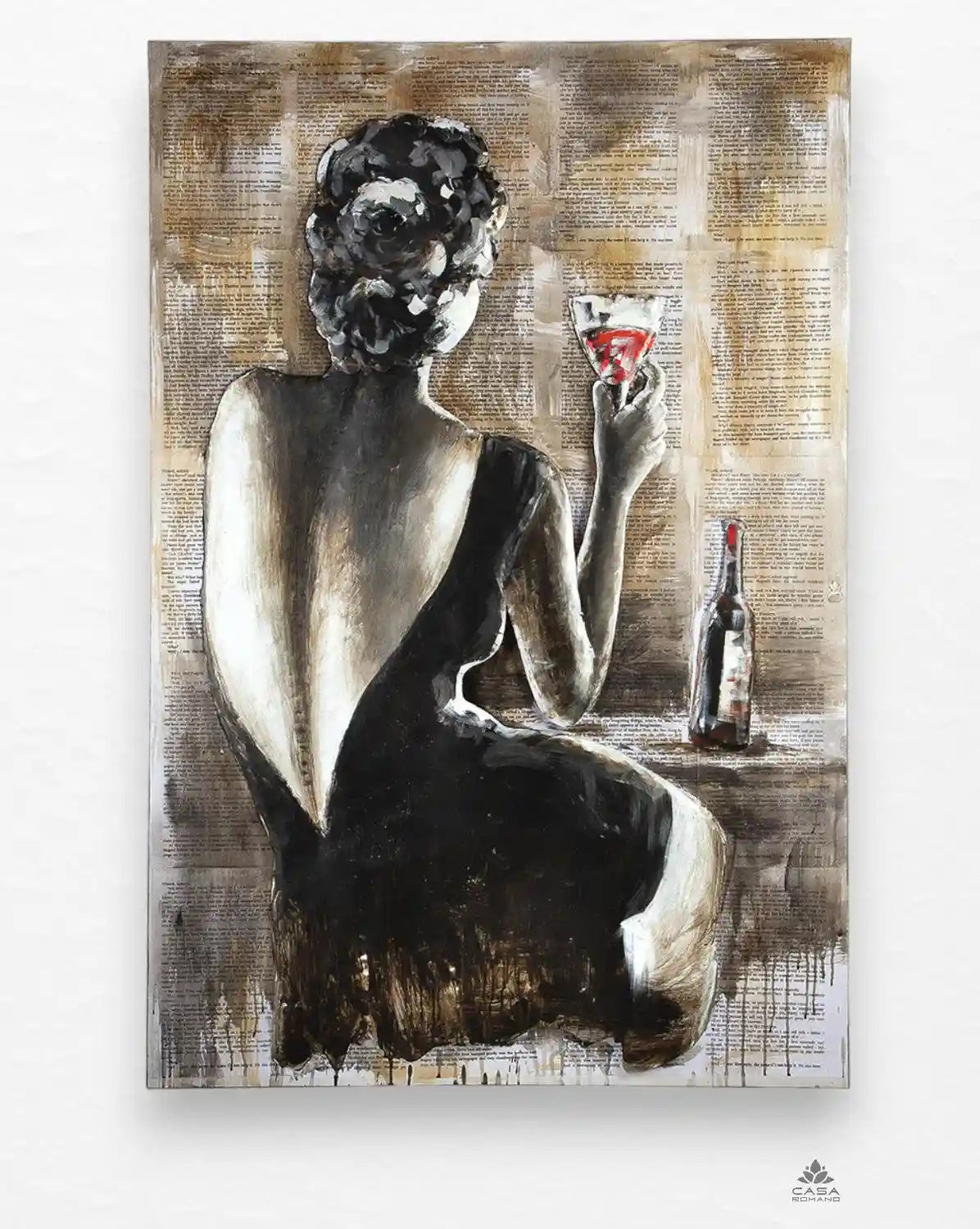 Handgemaltes Metall Wandbild Frau 150x100 cm | CASA ROMANO