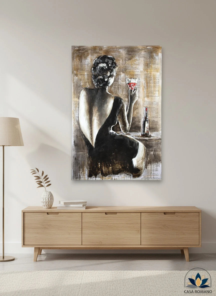 Handgemaltes Metall Wandbild Frau 150x100 cm | CASA ROMANO