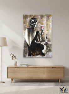 Handgemaltes Metall Wandbild Frau 150x100 cm | CASA ROMANO