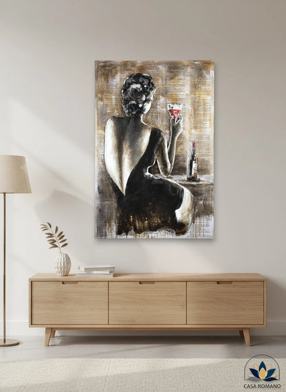 Handgemaltes Metall Wandbild Frau 150x100 cm | CASA ROMANO
