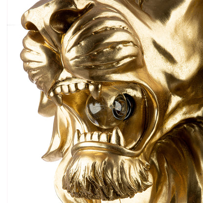 Wandobjekt LED Löwe "King of the Savannah" – Goldfarben
