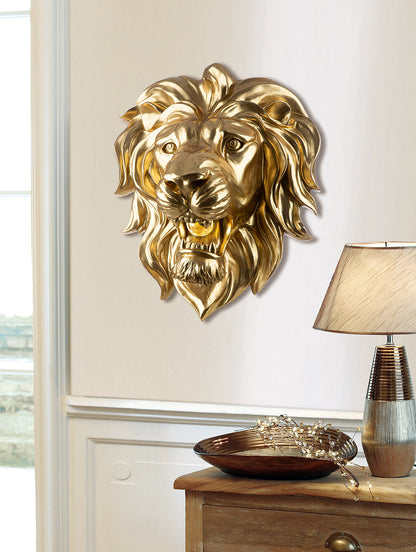 Wandobjekt LED Löwe "King of the Savannah" – Goldfarben
