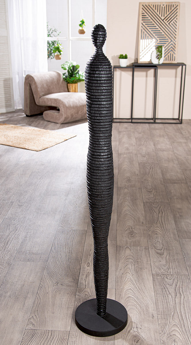 Skulptur "Lorient" – Moderne Figur in Schwarz, 109 cm