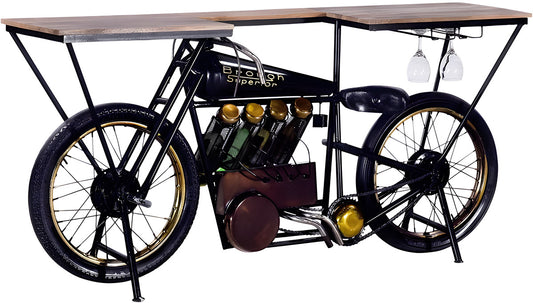 Bar Motorrad – Designmöbel aus Mangoholz & recyceltem Metall
