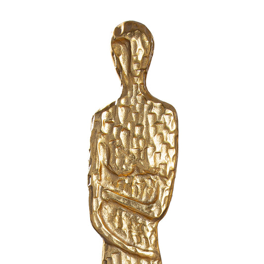 Skulptur Frau „Salvina“ – Aluminium, goldfarben, 138 cm | CASA ROMANO