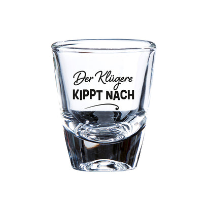 Herrengedeck „Der Klügere kippt nach“ – Bierglas & Schnapsglas Geschenkset | CASA ROMANO