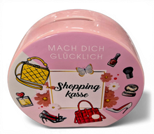 Shopping Kasse Spardose „Mach Dich glücklich“ rosa | CASA ROMANO