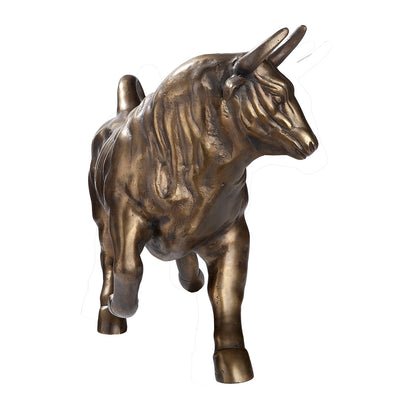Stierfigur Bronzeoptik – Dekorative Skulptur aus Aluminium 57 cm | CASA ROMANO
