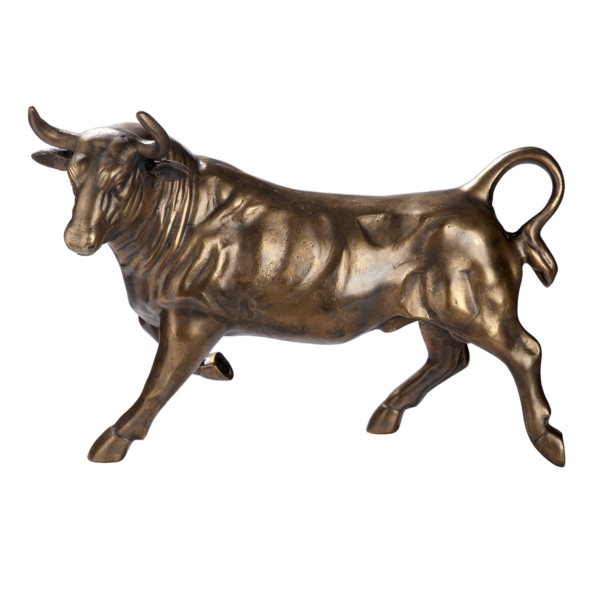 Stierfigur Bronzeoptik – Dekorative Skulptur aus Aluminium 57 cm | CASA ROMANO