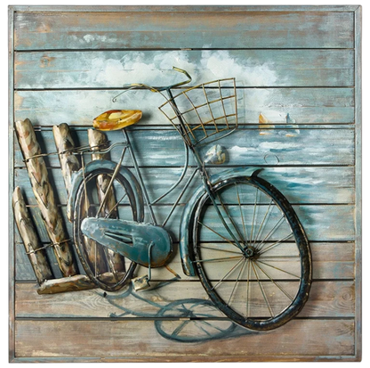 Wandbild „Enjoy The Ride“ – 3D Fahrradmotiv auf Holz & Metall | CASA ROMANO
