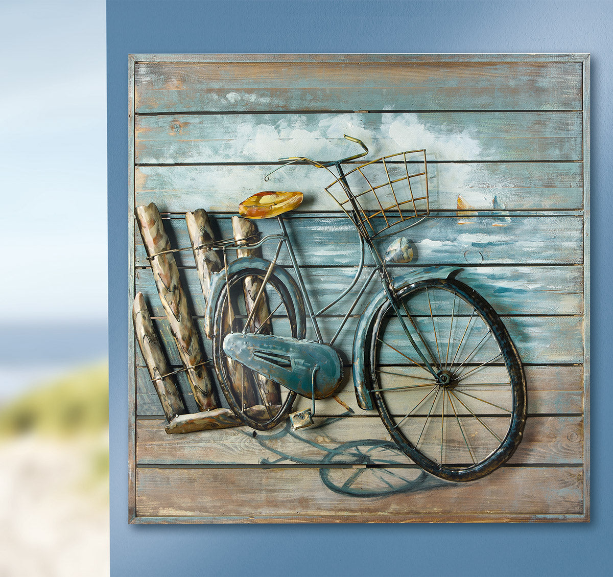Wandbild „Enjoy The Ride“ – 3D Fahrradmotiv auf Holz & Metall | CASA ROMANO