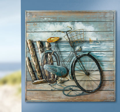 Wandbild „Enjoy The Ride“ – 3D Fahrradmotiv auf Holz & Metall | CASA ROMANO