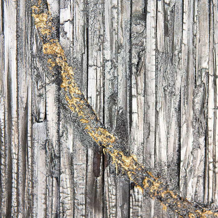 Wandbild „Miracle“ 3er Set – Holzbild gold schwarz 60 × 60 cm | CASA ROMANO