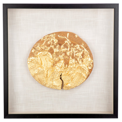 Wandbild „Holzscheibe“ – 3D Bild in Goldoptik, 60 cm | CASA ROMANO