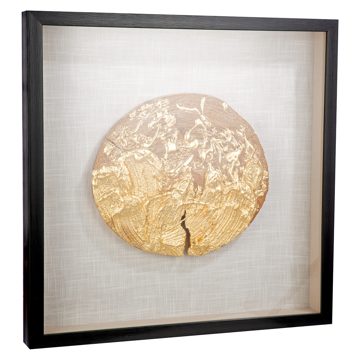 Wandbild „Holzscheibe“ – 3D Bild in Goldoptik, 60 cm | CASA ROMANO