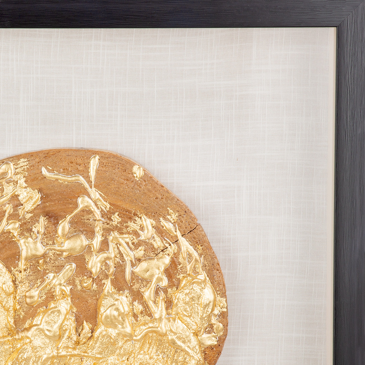 Wandbild „Holzscheibe“ – 3D Bild in Goldoptik, 60 cm | CASA ROMANO