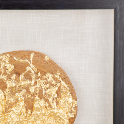 Wandbild „Holzscheibe“ – 3D Bild in Goldoptik, 60 cm | CASA ROMANO