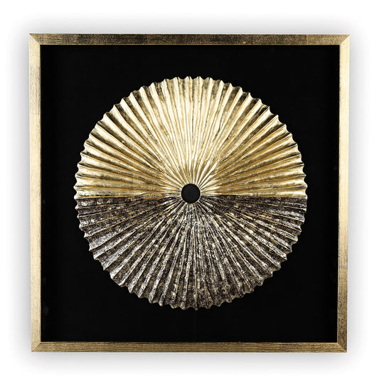 Wandbild „Plato“ – 3D Glasbild gold schwarz 80 × 80 cm | CASA ROMANO