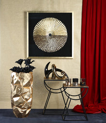 Wandbild „Plato“ – 3D Glasbild gold schwarz 80 × 80 cm | CASA ROMANO