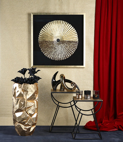 Wandbild „Plato“ – 3D Glasbild gold schwarz 80 × 80 cm | CASA ROMANO