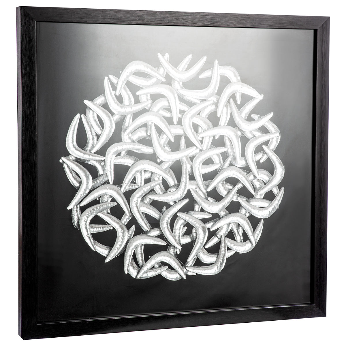 Wandbild „Salerno“ – 3D Wandbild in Schwarz mit silbernen Akzenten, 60 cm | CASA ROMANO