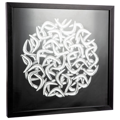 Wandbild „Salerno“ – 3D Wandbild in Schwarz mit silbernen Akzenten, 60 cm | CASA ROMANO