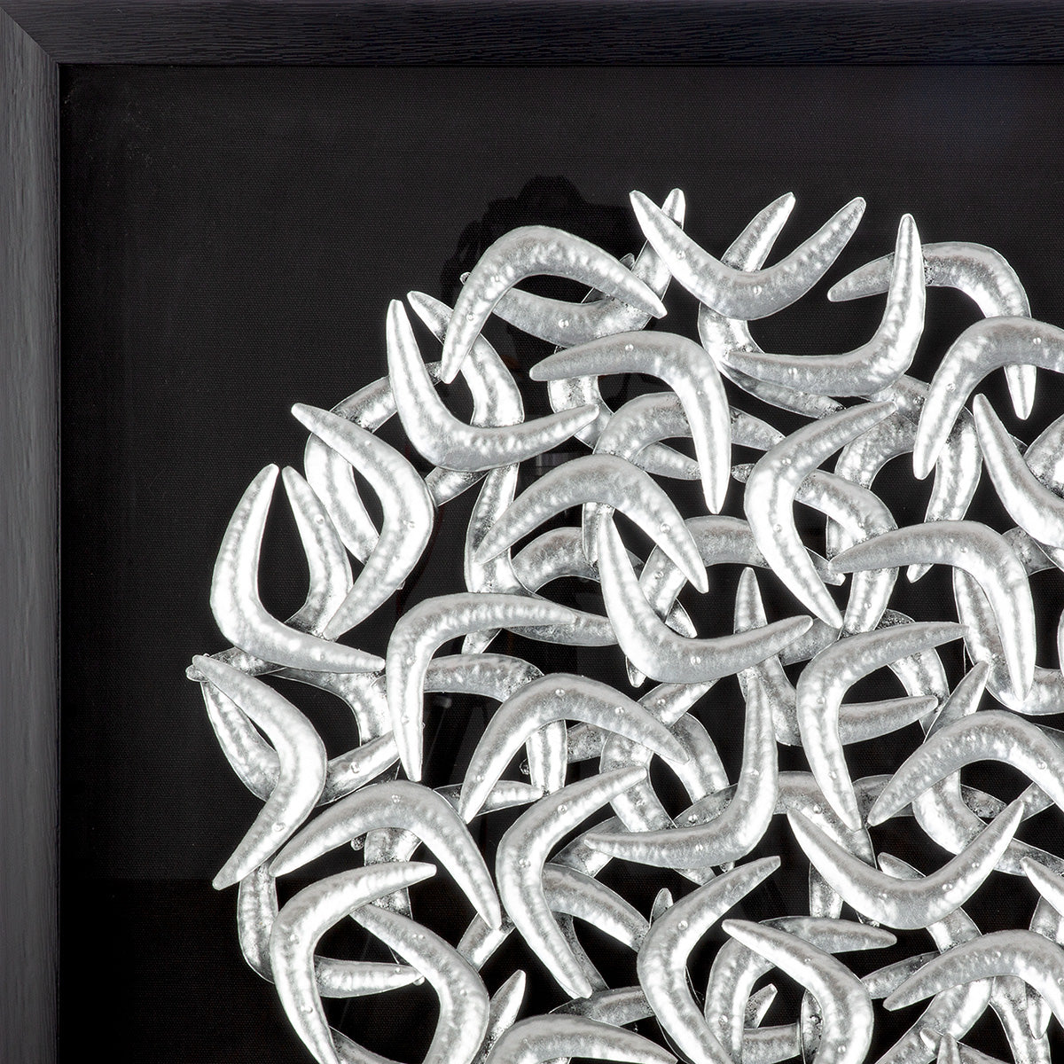 Wandbild „Salerno“ – 3D Wandbild in Schwarz mit silbernen Akzenten, 60 cm | CASA ROMANO