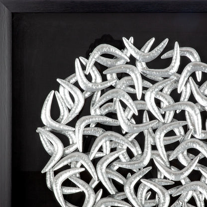 Wandbild „Salerno“ – 3D Wandbild in Schwarz mit silbernen Akzenten, 60 cm | CASA ROMANO