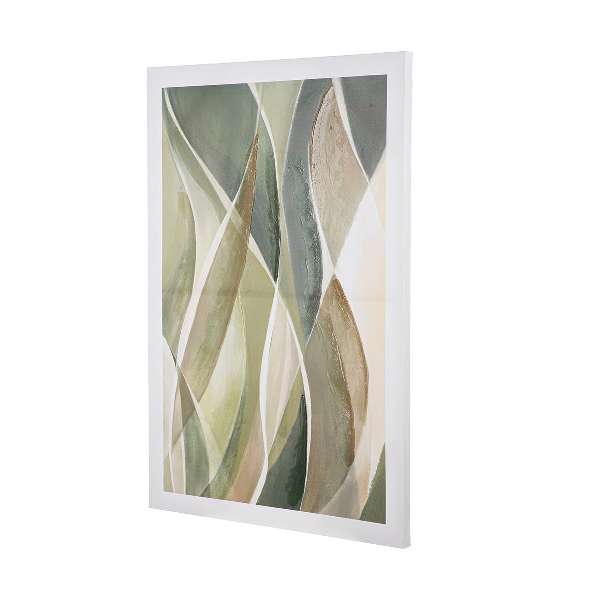 Wandbild „Verde“ – abstraktes Leinwandbild in Grün & Creme, 90 cm | CASA ROMANO