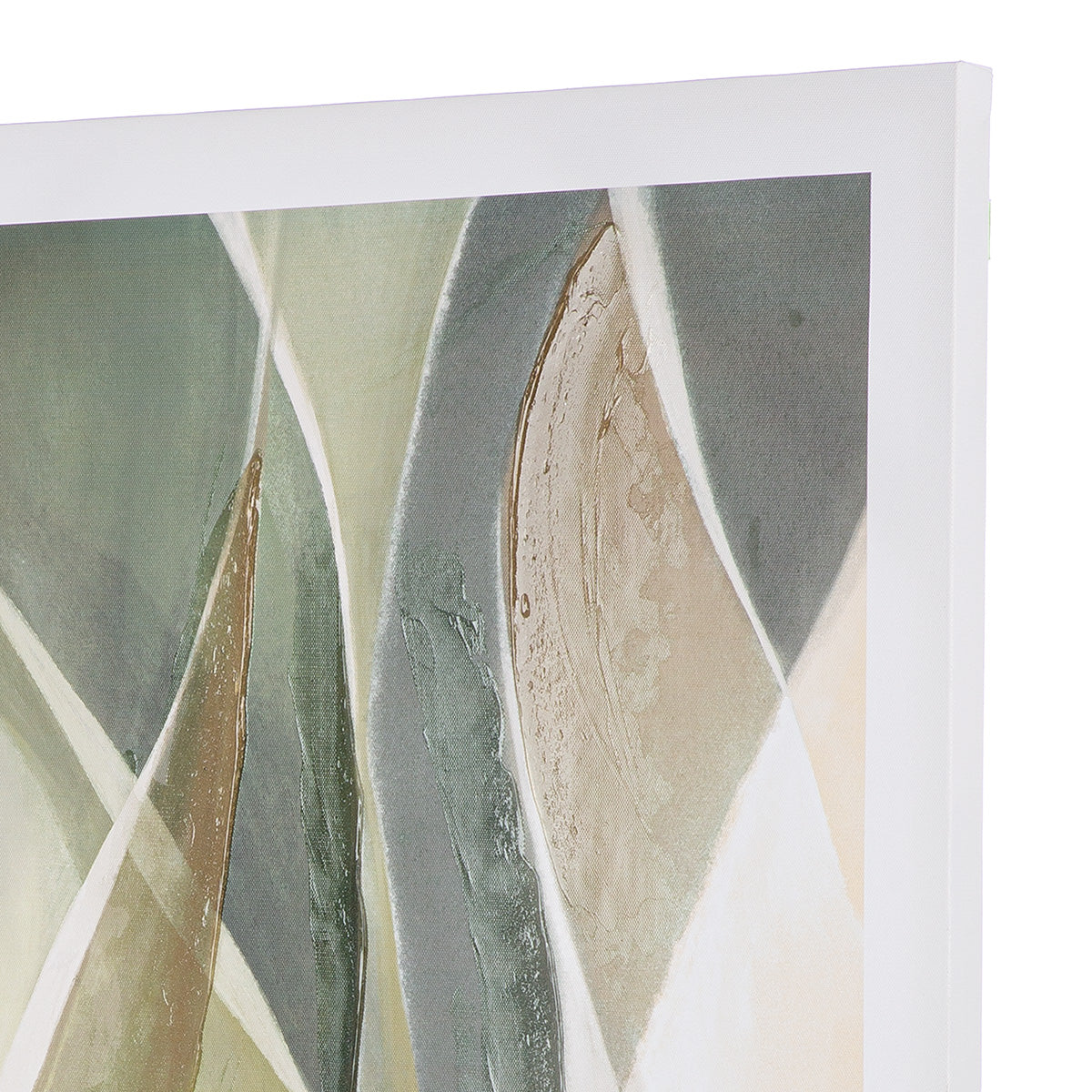 Wandbild „Verde“ – abstraktes Leinwandbild in Grün & Creme, 90 cm | CASA ROMANO