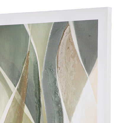 Wandbild „Verde“ – abstraktes Leinwandbild in Grün & Creme, 90 cm | CASA ROMANO